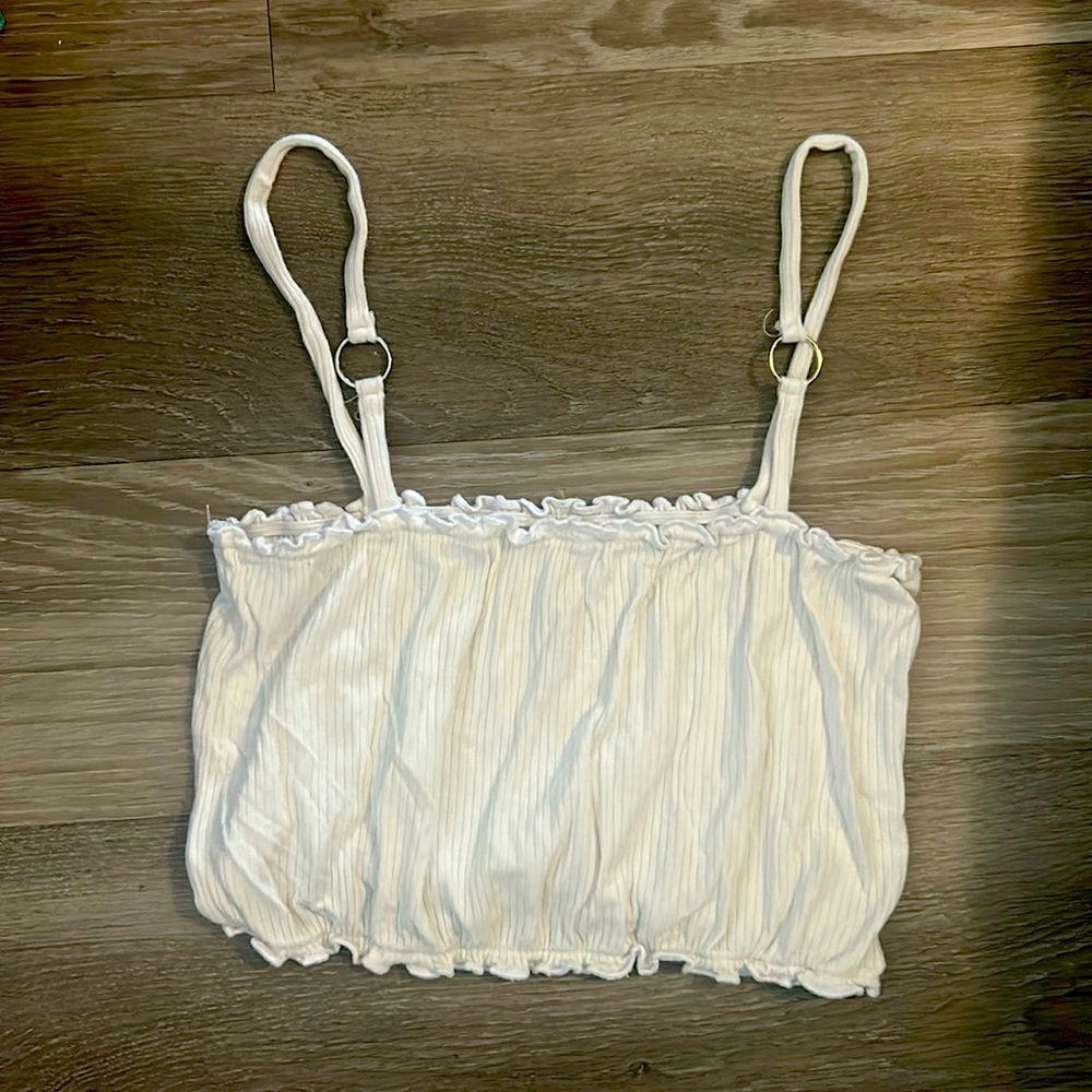 LF Emma and Sam white crop tank